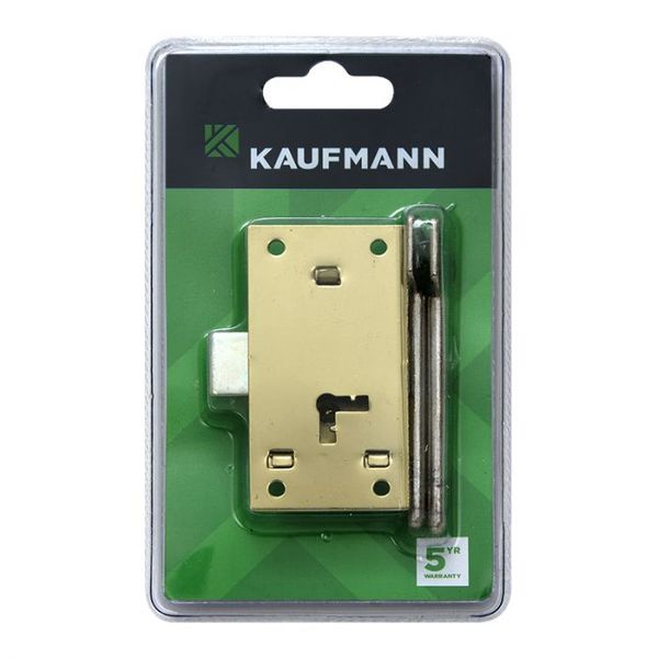 Kaufmann - Lock Cupboard 75mm Brass 2 Lever - 5 Pack