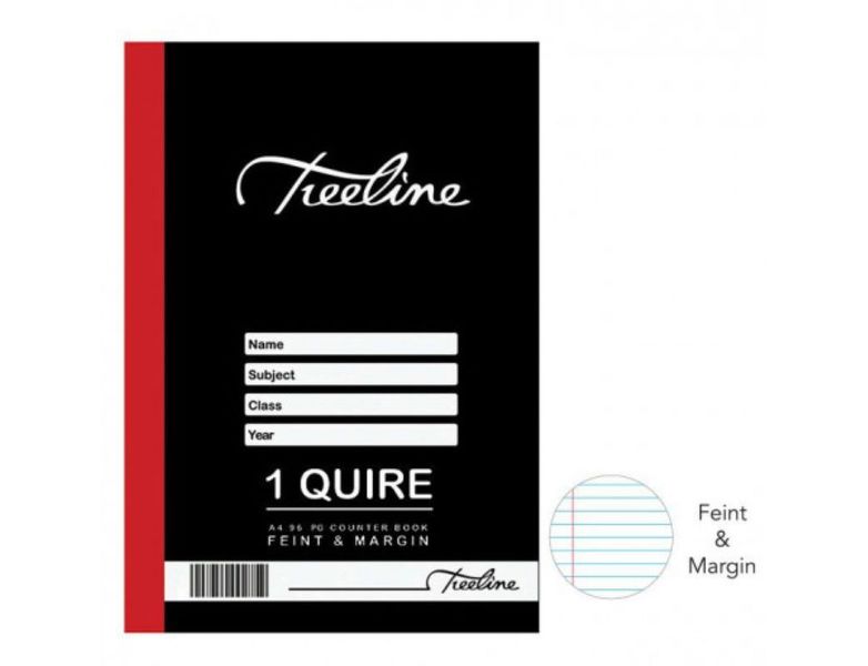 pack of 10 Hard Cover Counter Books 1Q A4 96 pg - Feint &amp; Margin