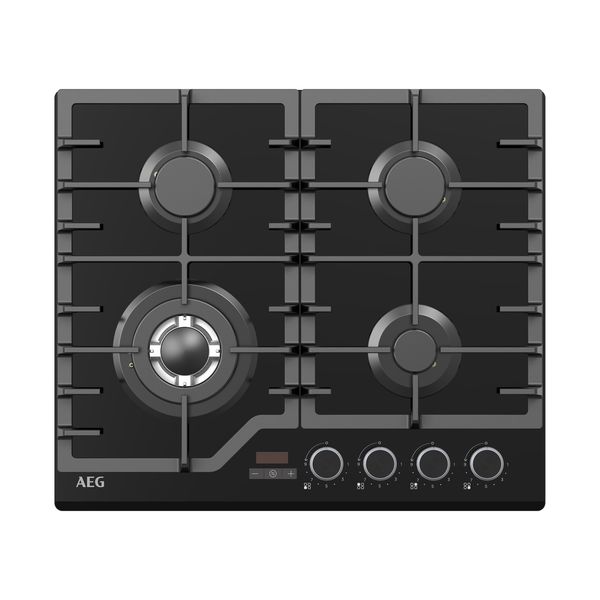 AEG 60cm Gas On Glass HOB With Flame Extinguishing Digital Timer Control