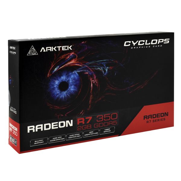Arktek Radeon R7 350 2GB GDDR5 128-bit GPU - 1 HDMI / DVI / VGA
