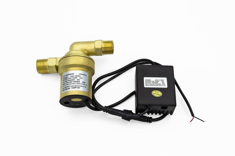 Geyserwise 12V DC Hot Water Circulation Pump Closed Impeller Full Brass