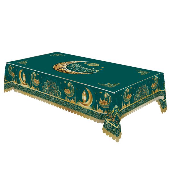 Ramadan Auspicious Emerald Green Rectangular Tablecloth-140x180cm