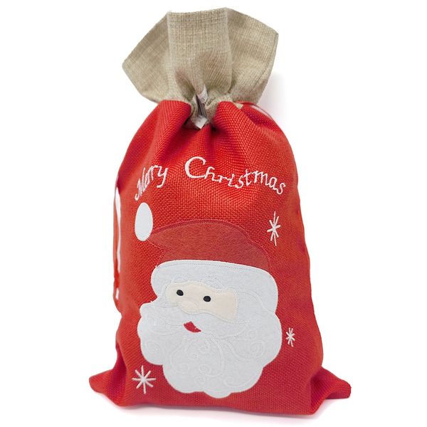Px Santa 40cm Christmas Sack-Medium Drawstring Presents Gift Bag