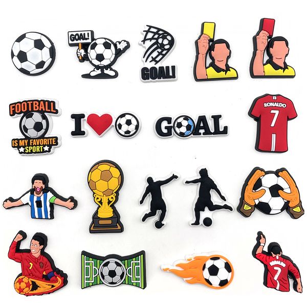 MorFansi 18 Pcs Sports Shoe Charms Football Pins Decoration Accessories