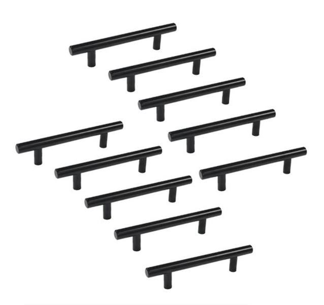 10 Cabinet Handles -Round - Matte Black