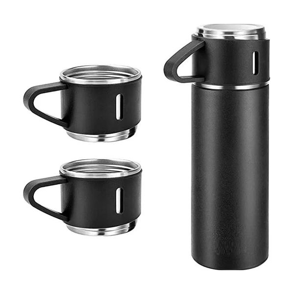 Black Stainless Steel Vacuum Flask Set-MTC