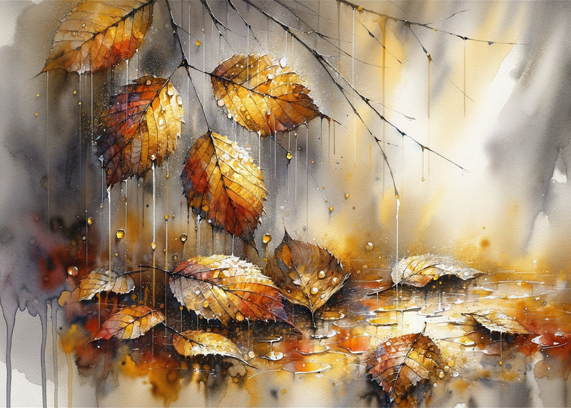 Canvas Wall Art Home Decor - Autumn Leaves Falling