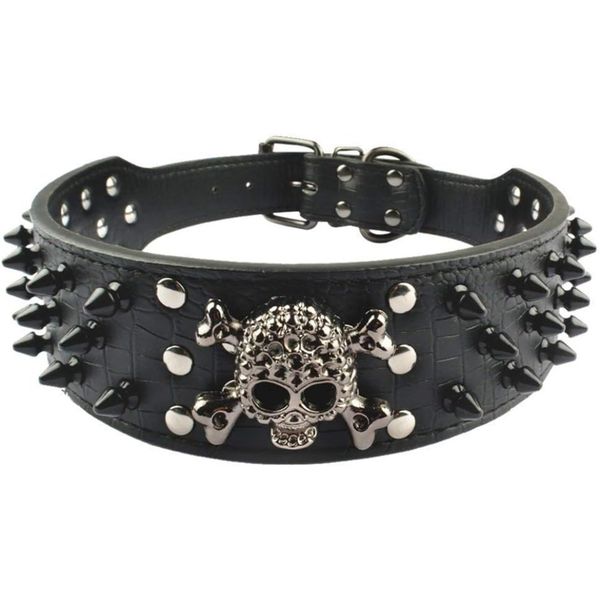 Pointed Rivet Dog Collar Adjustable Pet Collar (Size M)