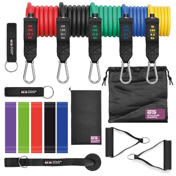 Athleum Sports 16 Piece Resistance Bands Exercise Kit
