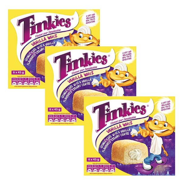 Tinkies Sponge Cakes Vanilla Whizz 18 x 45g