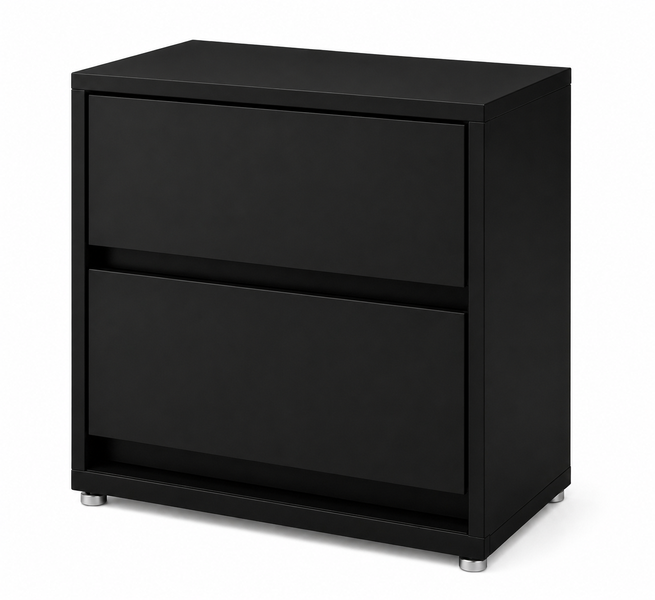 2 Drawer Bedside Table Nightstand Pedistal Cabinet Black