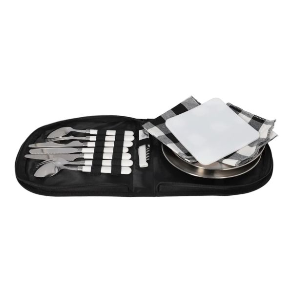 Silver Picnic Portable Tableware Cutlery Set 14pcs