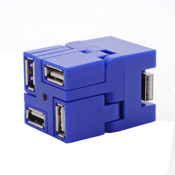 Mini Multifunctional Portable USB 2.0 Hub 4 Port USB Hub Splitter - Orange