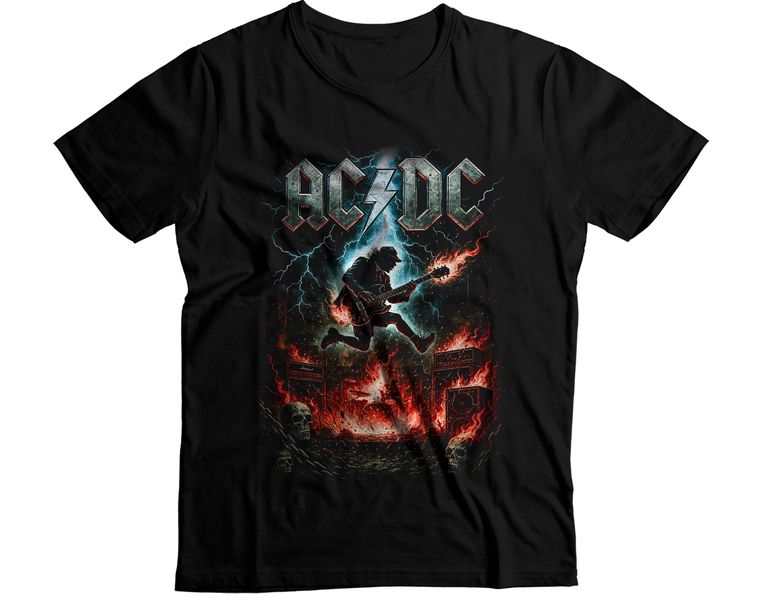 Angus Young AC DC Rock and Roll Legend Graphic T-Shirt