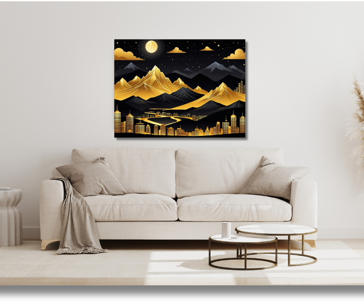 Canvas Wall Art - Golden Mountains