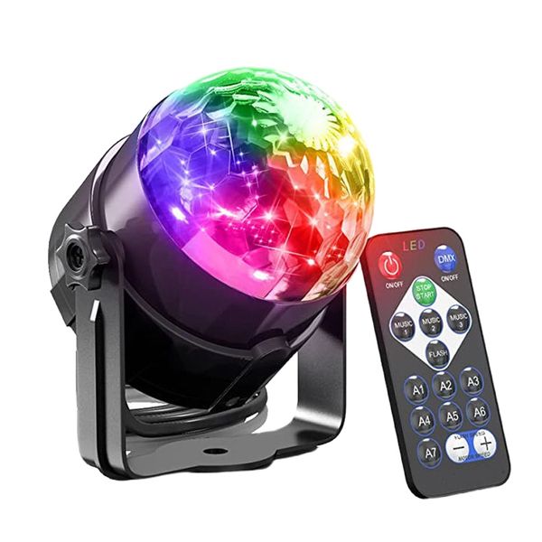 Licer RGB Disco DJ Party Lights Remote Control Crystal Magic Ball Light