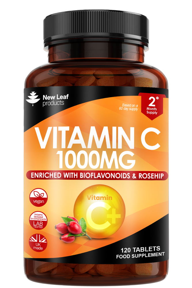 Vitamin C High Strength Tablets Enriched with Bioflavonoids & Rosehip ...