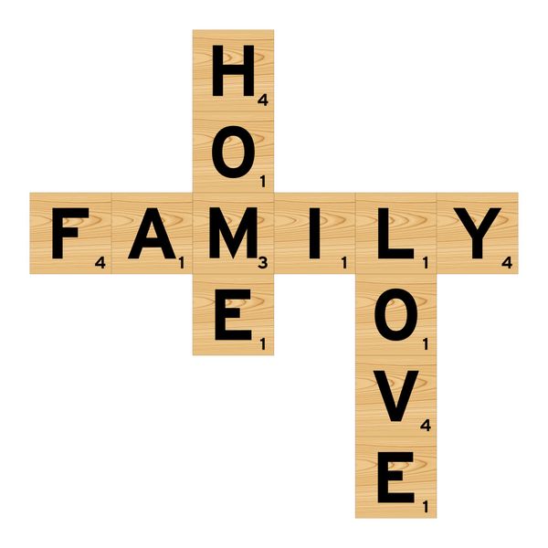 Scrabble Wall Art - Family, Home, Love