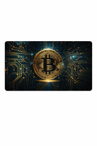 Gaming Mouse Pad - Bitcoin Circuit Design Non-Slip Desk Mat 90 x 40 cm