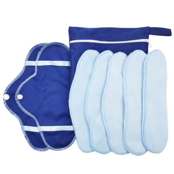8Pack Reusable Fleece Menstrual Pads,Washable,Foldable - Day &amp; Night Use