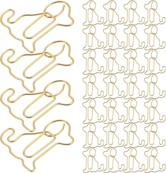 Creative Dog-Shaped Metal Paper Clips 50Pcs for Documents and Bookmarks