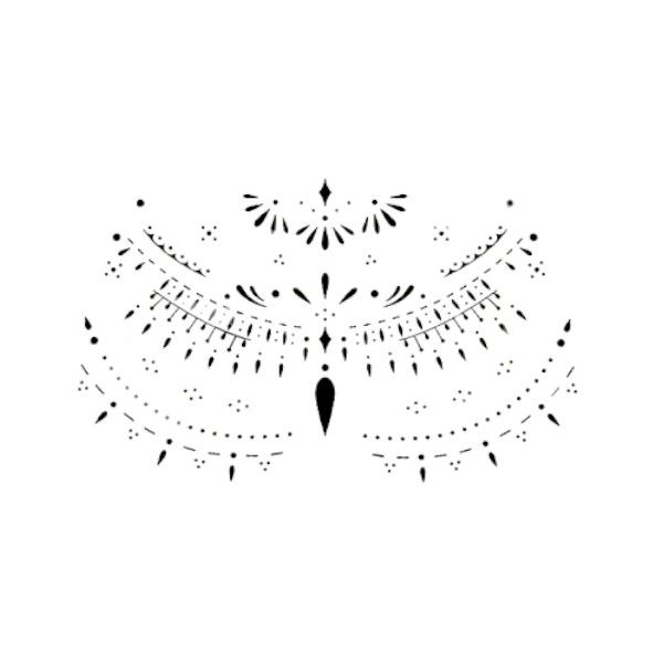 Realistic Semi-Permanent Tattoo With Henna Designs - Black