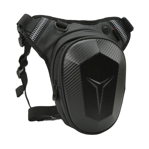 Motorcycle Drop Leg Waist Pack Reflective Carbon Fiber