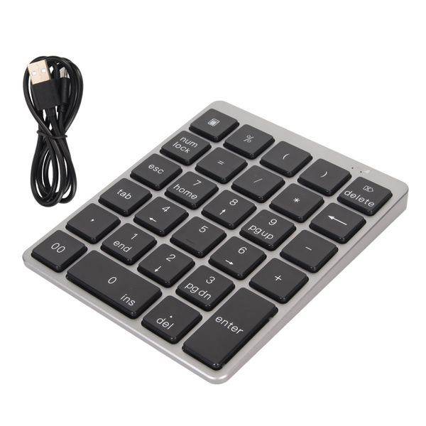 USB Numeric Keypad 28 Keys, Aluminum, Dark Gray