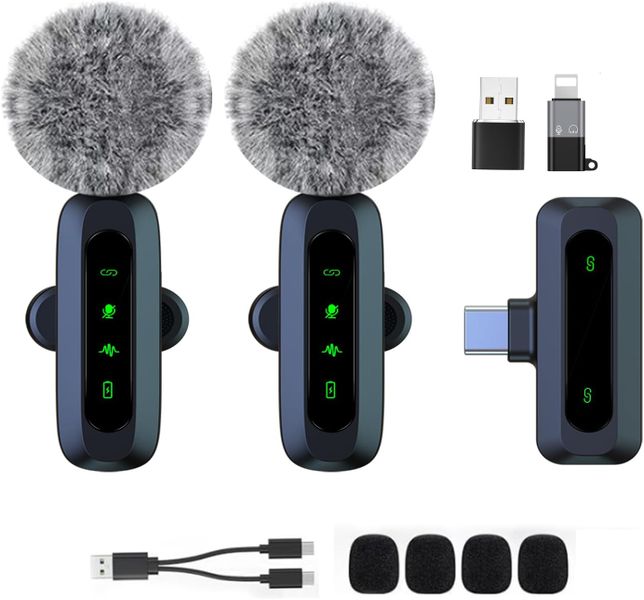 Wireless Lavalier Type-C Microphones Compatible With Android &amp; iOS Devices