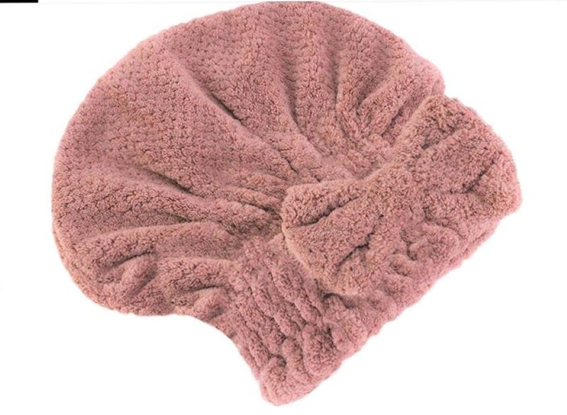 Hair Drying Hat Towels, Soft Microfiber Absorbent Girl ( Beigh )