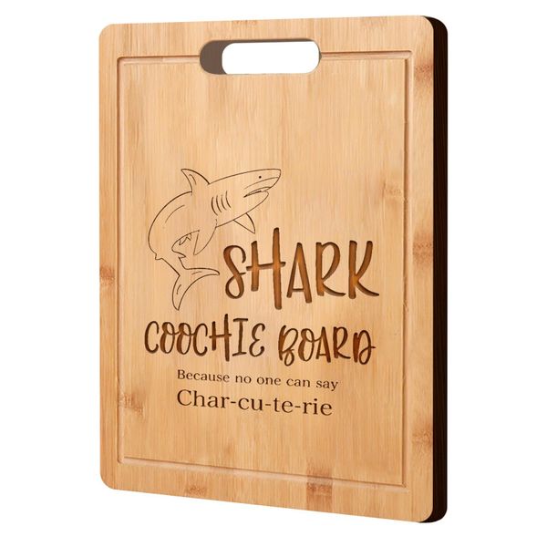 Funny Charcuterie Board Shark Bamboo Cutting Board Decor Birthday Gifts