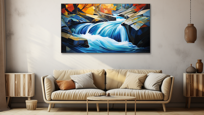 Canvas Wall Art - Rhythmic Rapids Abstract - HD0153