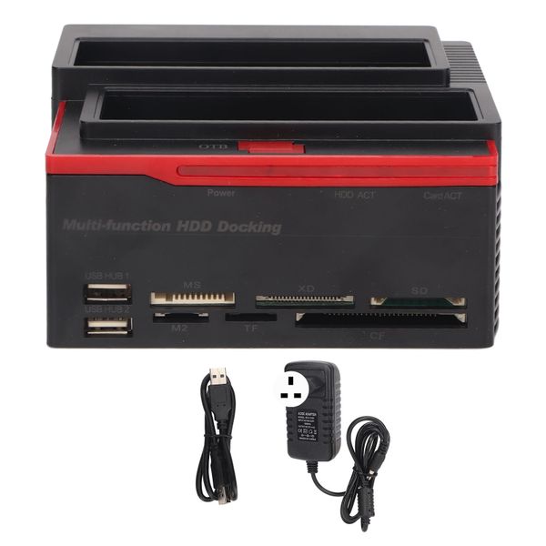 Hard Drive Docking Station USB2.0 Dual Bay 12TB for 2.5in 3.5in IDE SATA