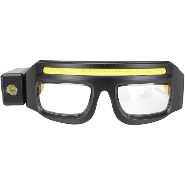 LED Safety Glasses with Rechargeable Motion Sensor Headlight - Yellow