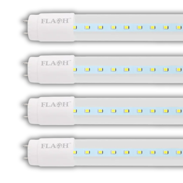 Flash 9W LED 2FT Clear T8 Tube 6500K- 4 Pack