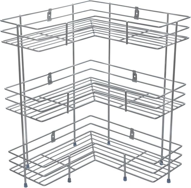 Sulfar 3 Layer L Corner Shape Stand Set, L-Shaped Wall Mount Storage Stand