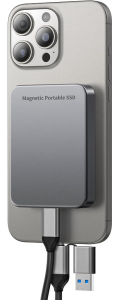 512GB Magnetic Portable SSD Compatible with iPhone 15 16 17,Tablet,Computer