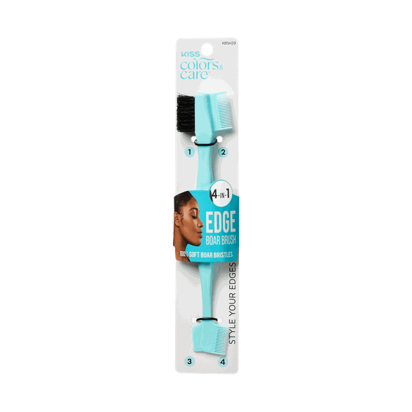 KISS Colors &amp; Care 4-In-1 Boar Bristle Edge Brush