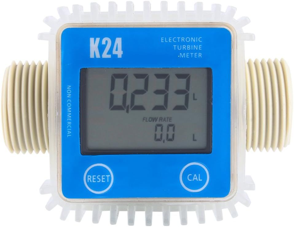 Water Flow Meter Digital K24 Turbine Digital Oil Fuel Flow Meter Gauge