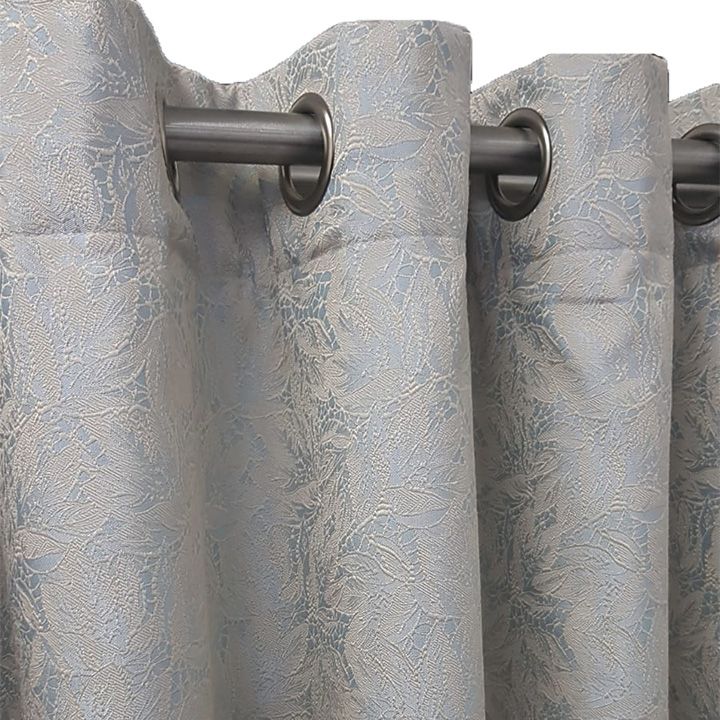 Matoc Designs Readymade Curtain Jacquard Lace DuckEgg CreamLined