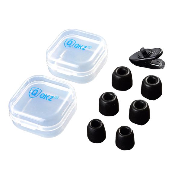 QKZ In-Ear Monitor/Earphone Memory Foam Eartips - S/M/L - 3 Pairs - Black