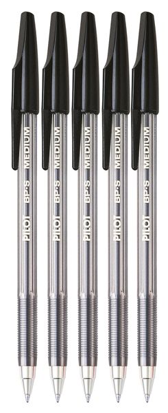 Pilot BP-S Medium Ballpoint Pen Pack of 5 - Black