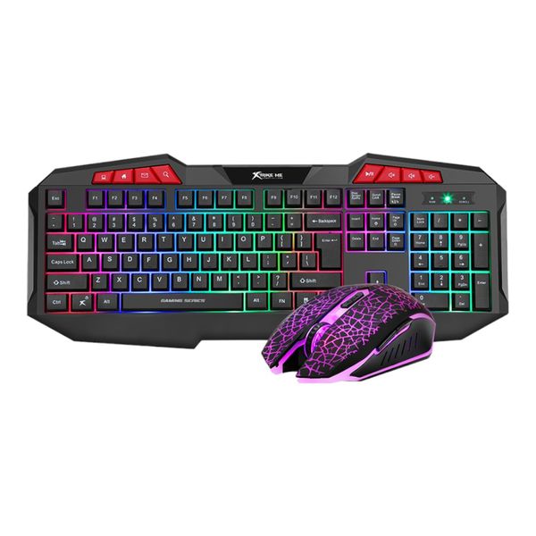 High-Profile Design Rainbow Backlit Gaming Keyboard And Mouse Combo MK-503