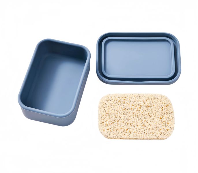 Leak Proof Silicone Soap Case with Draining Layer for Bathroom,Travel