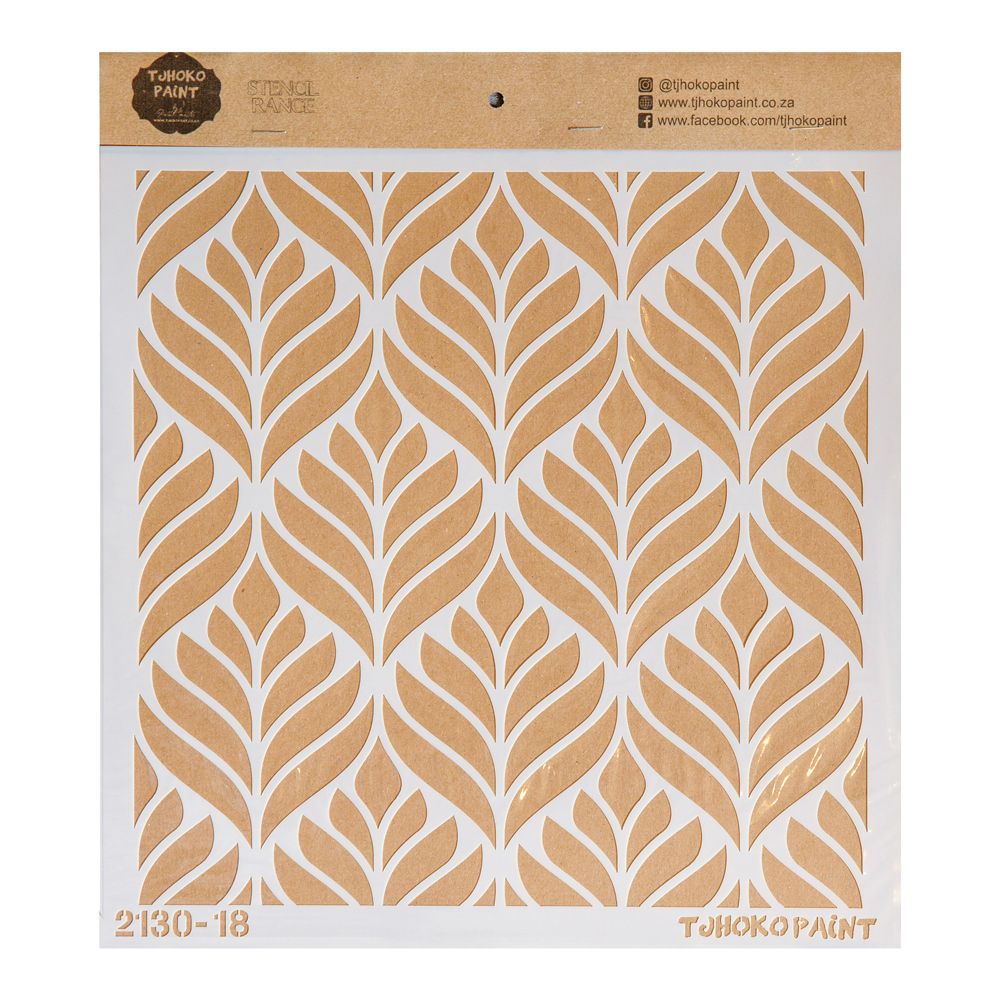 Tjhoko Paint Stencil - 30x30cm - Geometrical Leaves | Shop Today. Get