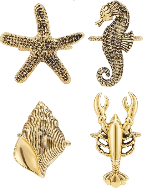 HASHBROWN'S 4 Piece Nautical Delight Cast Iron Napkin Rings