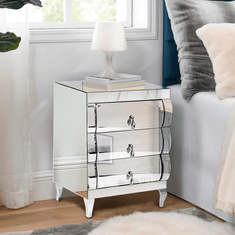 Pristine 3 Drawer Mirror Nightstand Pedestal Set Of Two Shop Today. Get it Tomorrow takealot