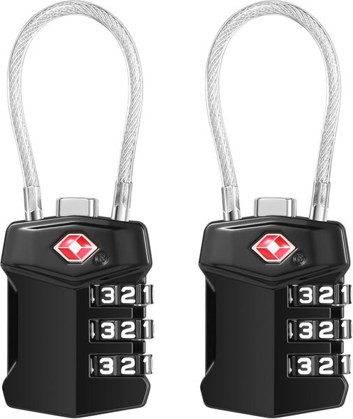 3 Digit Combination Luggage Locks, 2 Pack