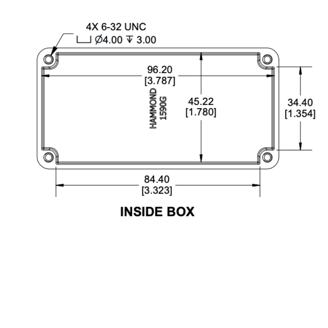 1590G Diecast Aluminium Enclosure 100×50×25mm IP54 Unpainted