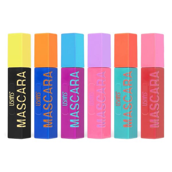 Set of 6 - Ushas Colour Waterproof Volume False Lash Effect Mascaras